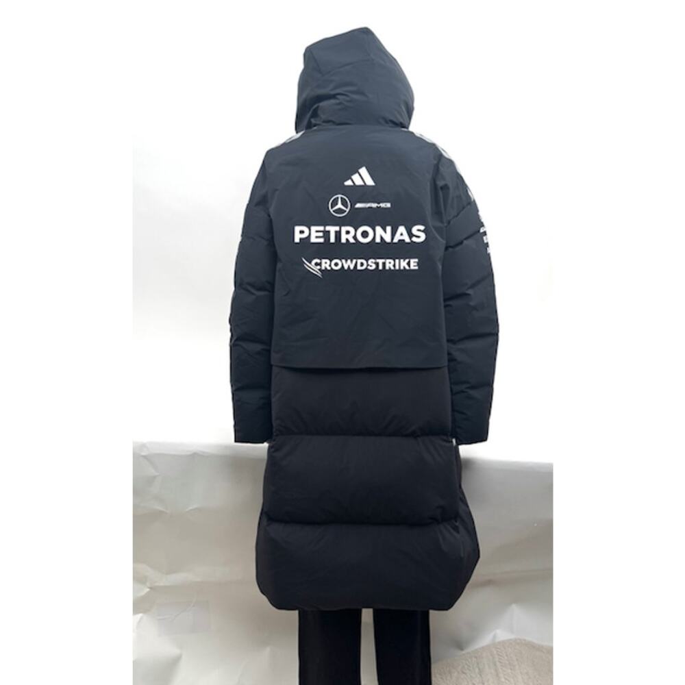 adidas Mercedes AMG Petronas F1 Engineers Winter Puffer Coat Black NWT L KF6058 - Picture 3 of 16
